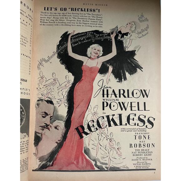 June 1935 Movie Mirror Magazine Jean Harlow Temple Gable Astaire & Rogers Cagney - Picture 4 of 10